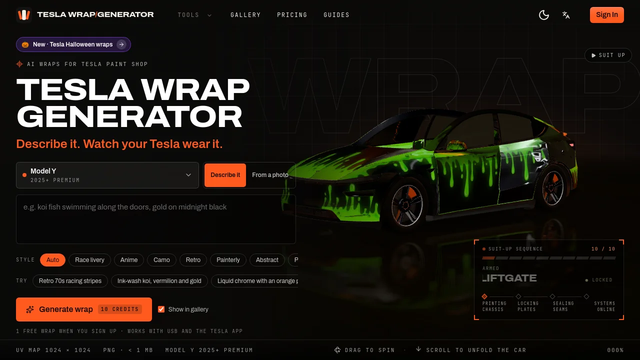 Tesla Wrap Generator