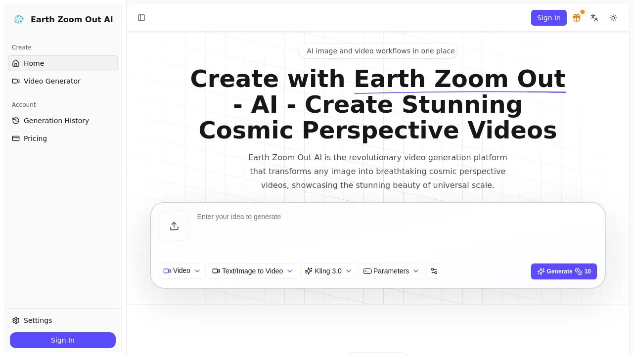 Earth Zoom Out AI