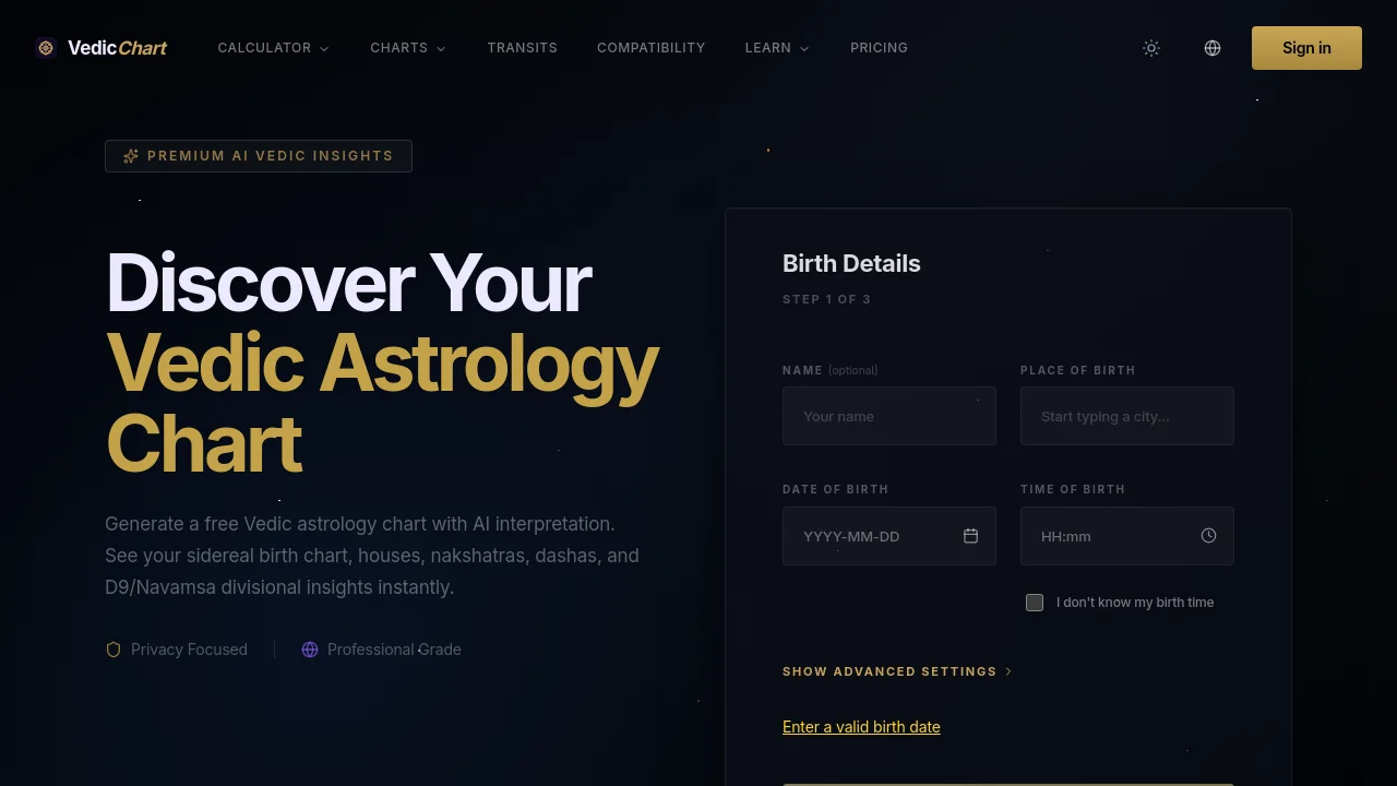 Vedic Astrology Chart