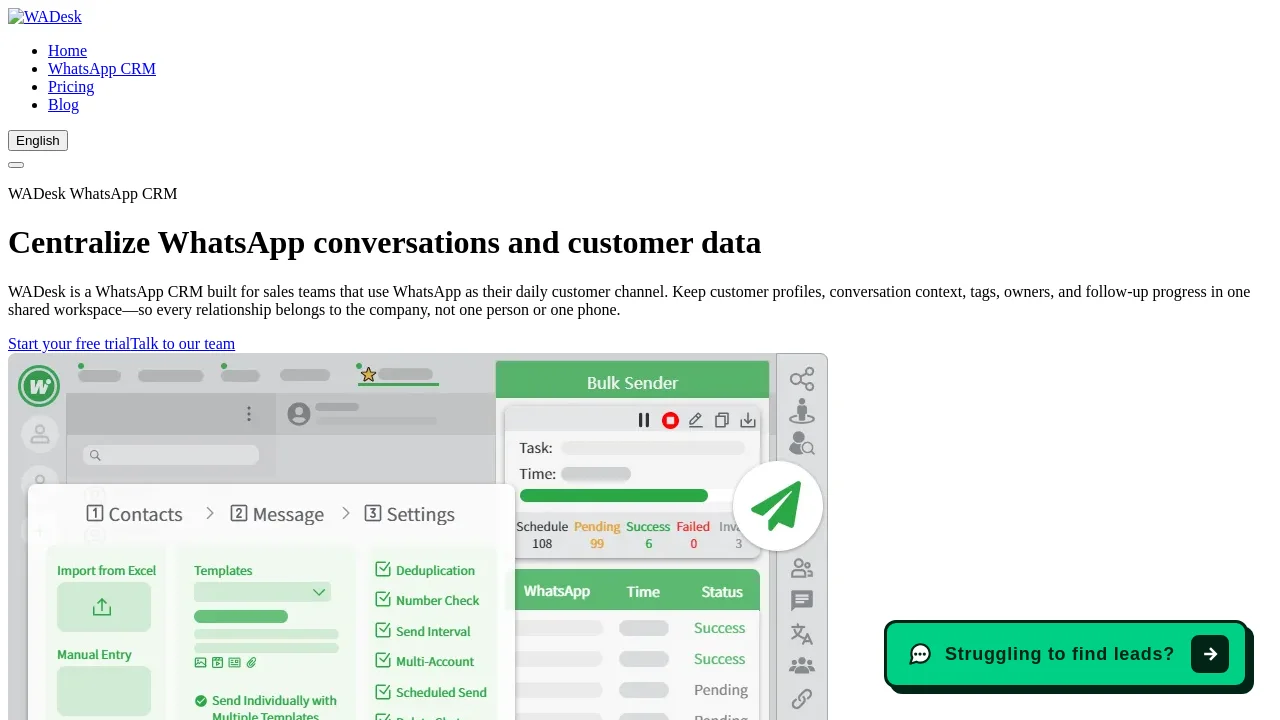 WADesk WhatsApp CRM