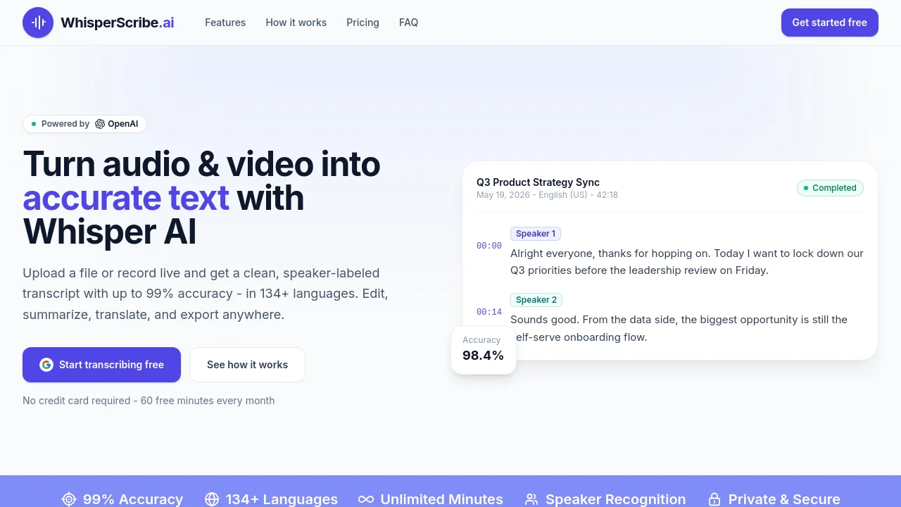Whisper Scribe AI