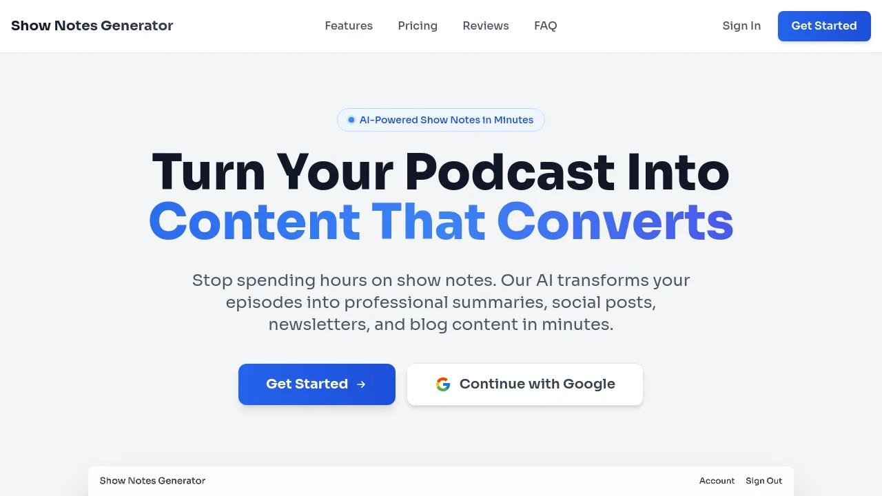 Podcast Show Notes Generator