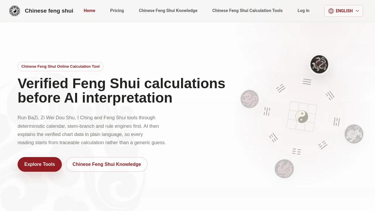 Chinese Feng Shui Online Calculation Tool