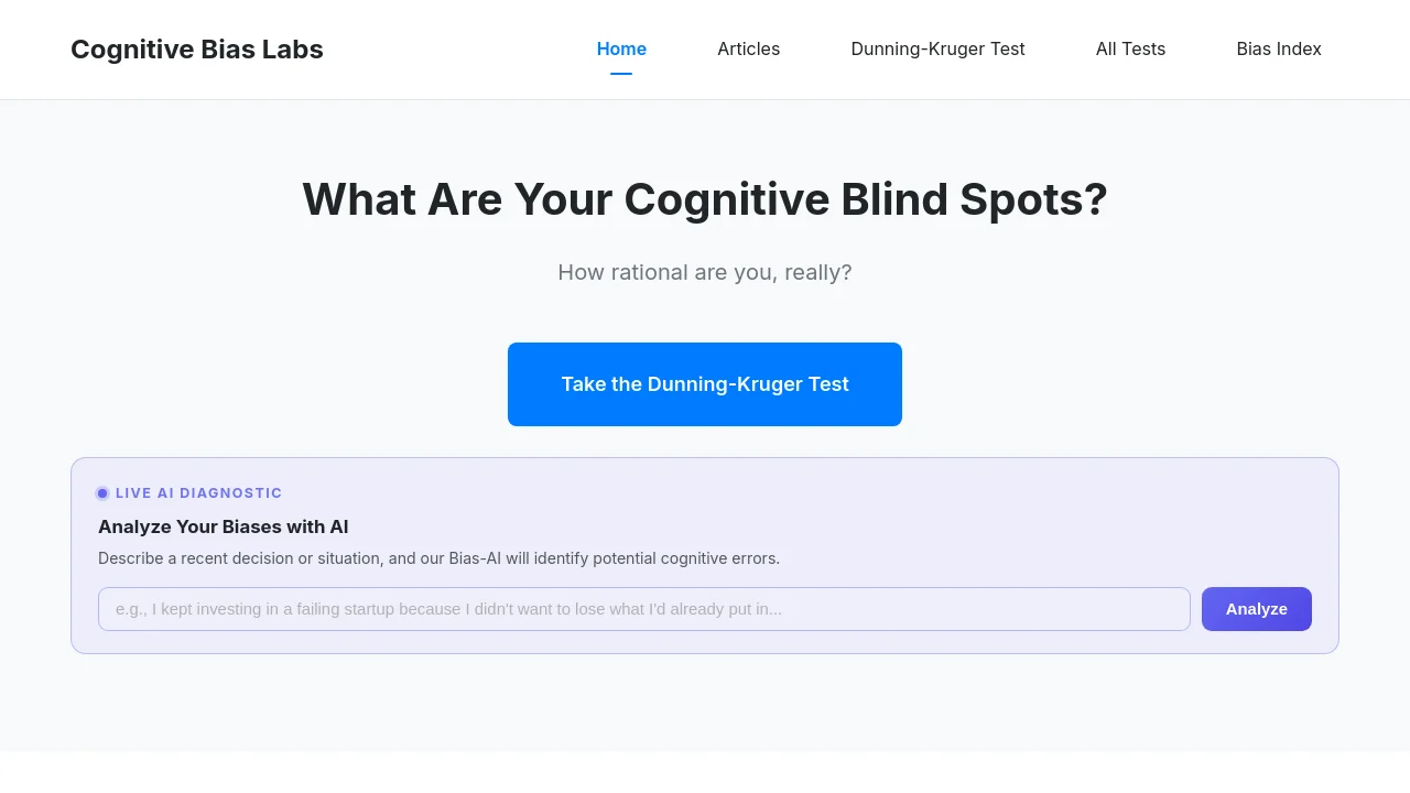 Cognitive Bias Labs: Test Your Thinking Blind Spots [FI]