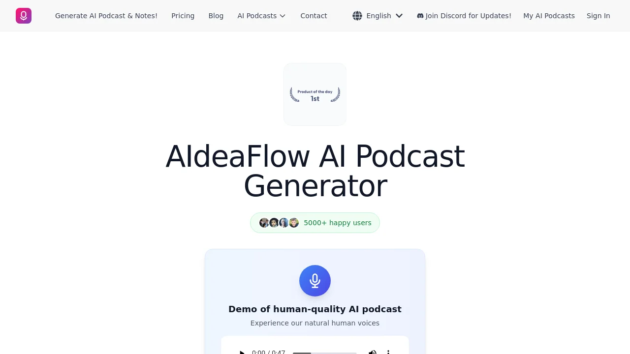 AIdeaFlow AI Podcast Generator