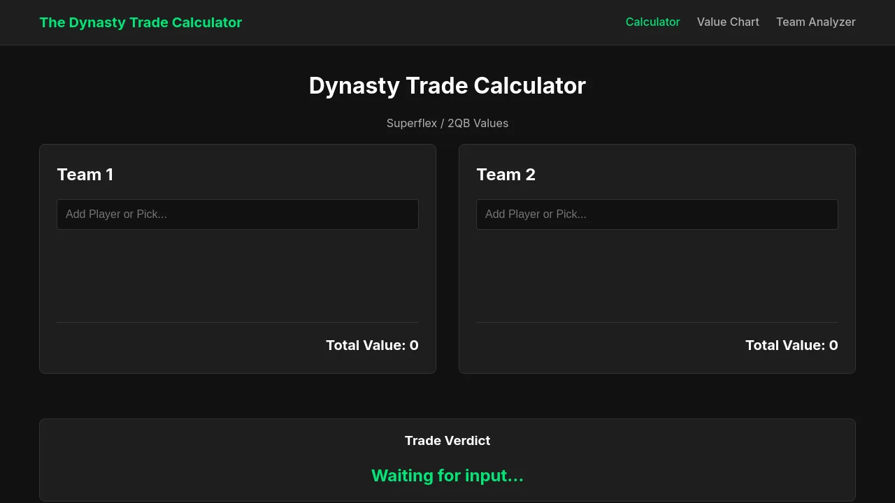 The Dynasty Trade Calculator | Free 2026 Fantasy Football An