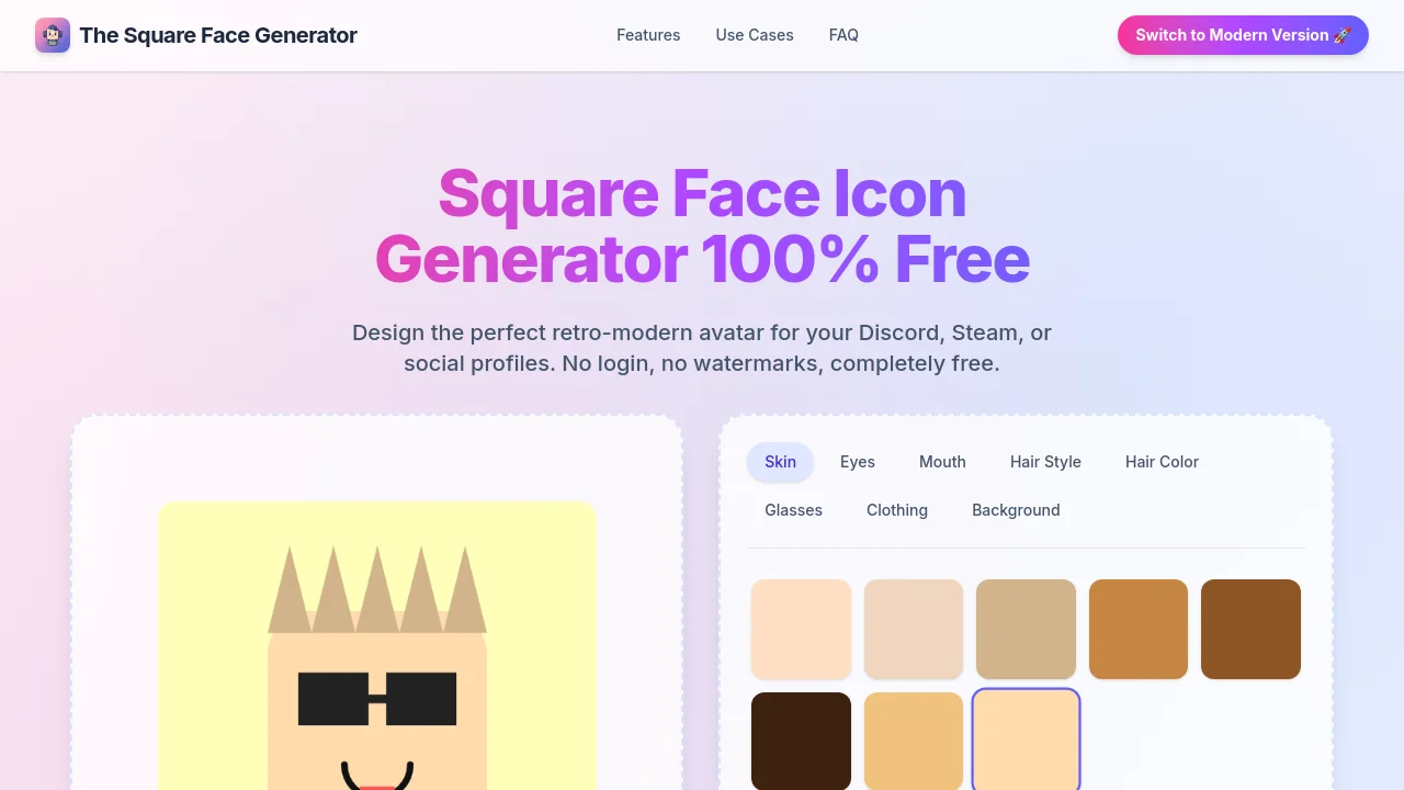 Square Face Icon Generator – Cute Square Face Generator [DA]