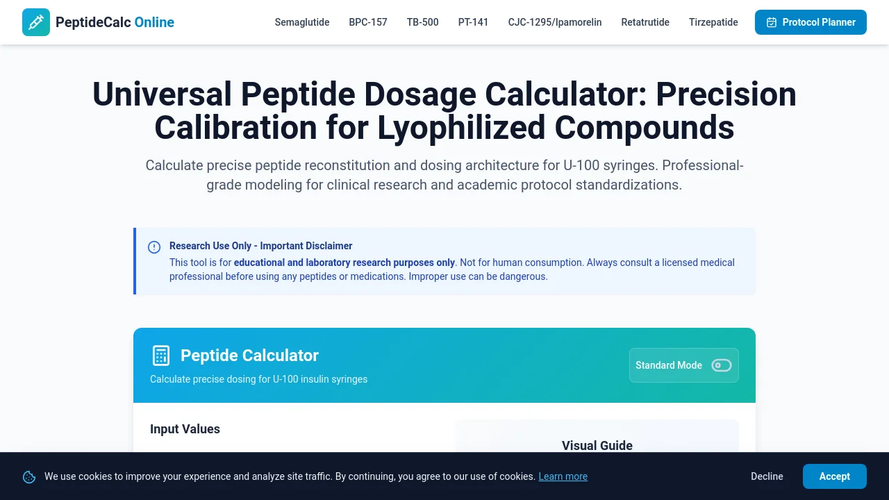 Universal Peptide Dosage Calculator - Precision Reconstituti